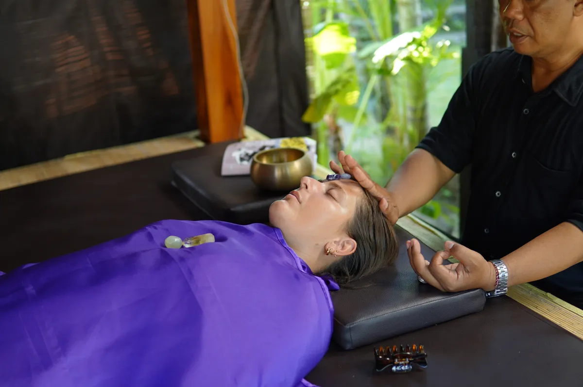 Tranquil setting for traditional Balinese massage therapy